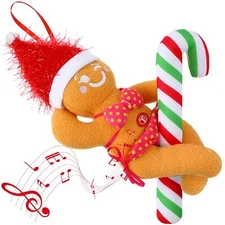 Singing Christmas Ornaments, Singing Gingerbread Man Hanging Ornaments for Xm...