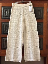 BA & SH ECRU PANTALON PEACHES LACE SWIM COVER UP PANTS SIZE LARGE - NWT
