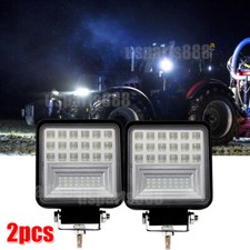 2x Square Led Work Lights High Output 48w Off-road Truck Tractor Heavy Equipment