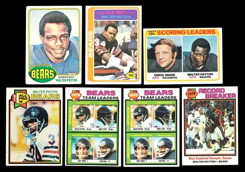 1976-1979 Topps Walter Payton Cards (7) Fair to EX-MINT With #148 Rookie Card FR