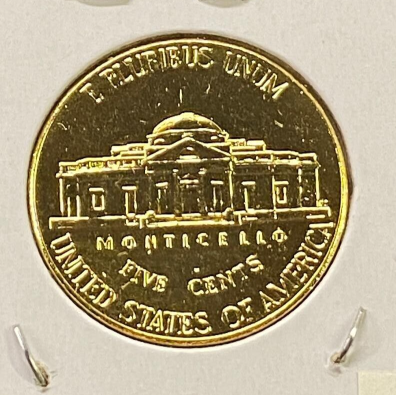 2023-D JEFFERSON GOLD PLATED NICKEL UNCIRCULATED, VERY NICE (c065
