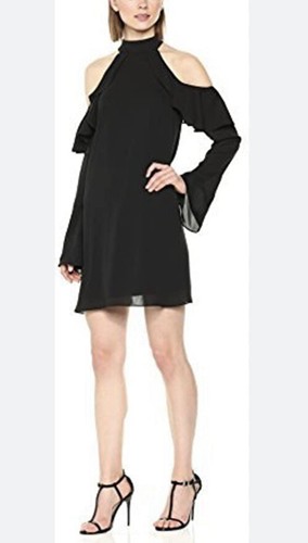 Amanda Uprichard Simona black cold shoulder dress P
