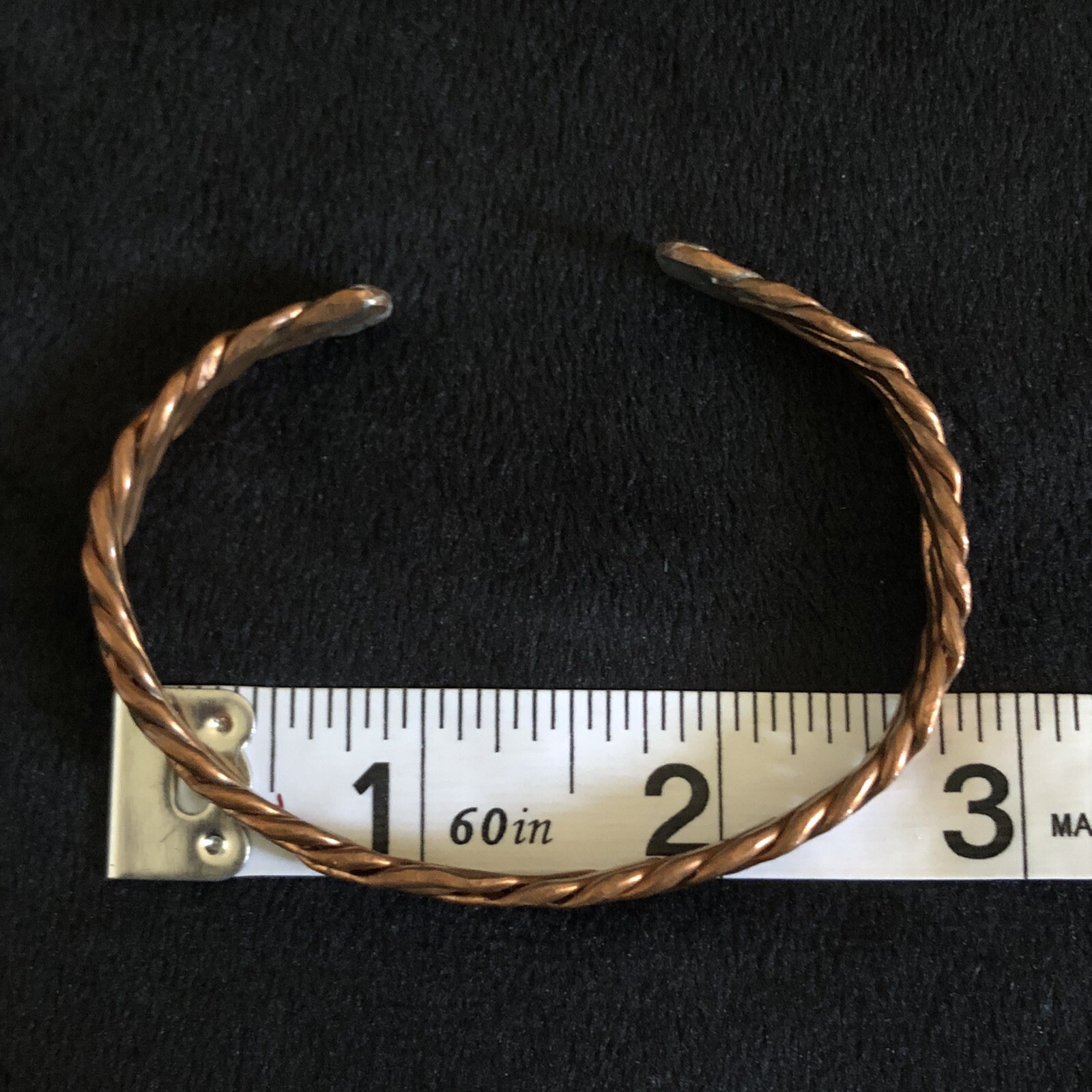 Twisted Solid Copper Cuff Bracelet - image 4