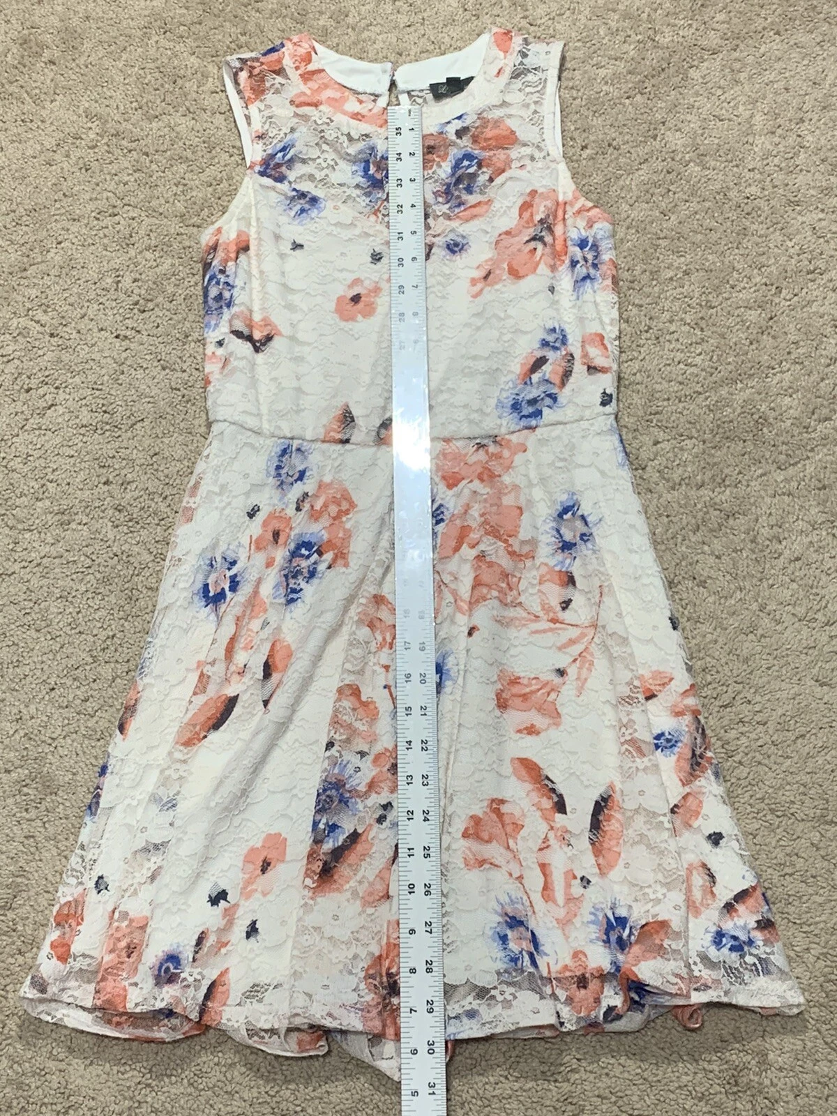 VETEMENTS Abito donna A Line Lily Rose taglia small bianco pizzo floreale senza maniche