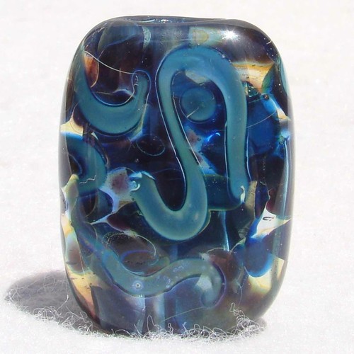 DOODLE Handmade Art Glass Focal Bead Flaming Fools Lampwork Art Glass SRA - Afbeelding 1 van 6