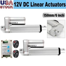 1500N 2x6" DC Linear Actuators W/ Remote Control 330lbs Max Lift Putter Motor CL