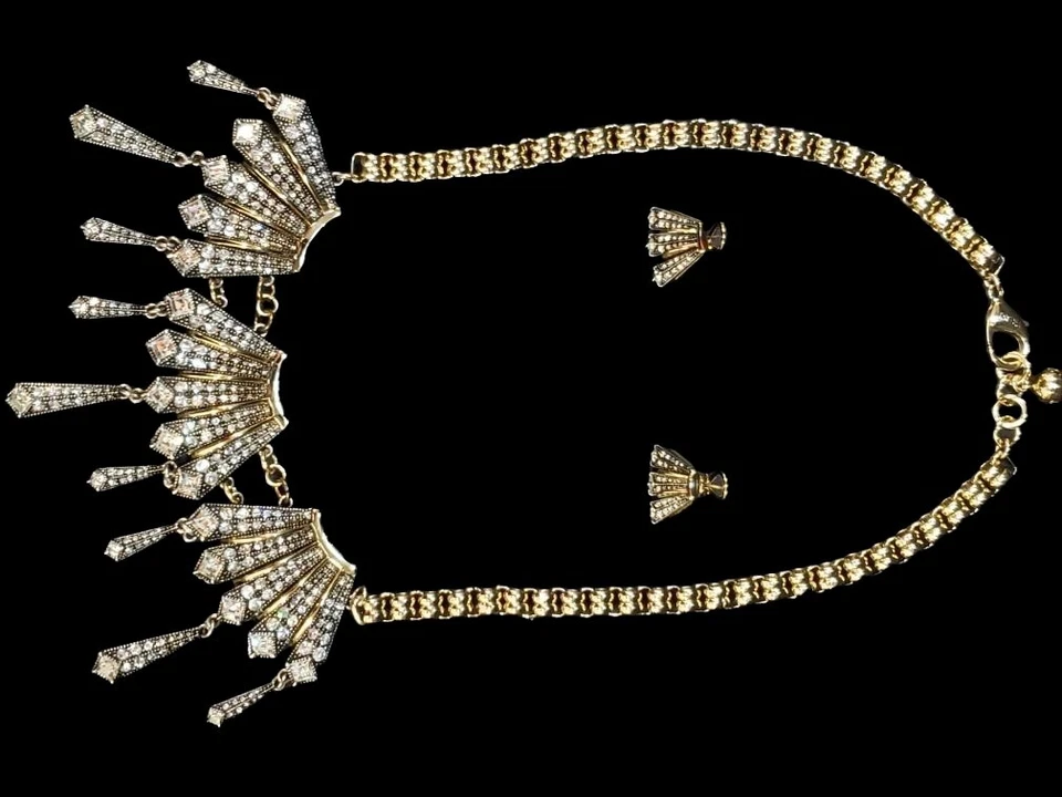 Lulu Frost Swarovski Crystal Statement Necklace & Matching Earrings Set - Image 3 of 4