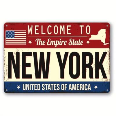 Blechschild Welcome to New York USA - The Empire State Vintage 30x20cm TEL1045