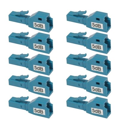 10x 5dB LC Fiber Optic Attenuator Plug-In Connector Single Mode Fixed Optical