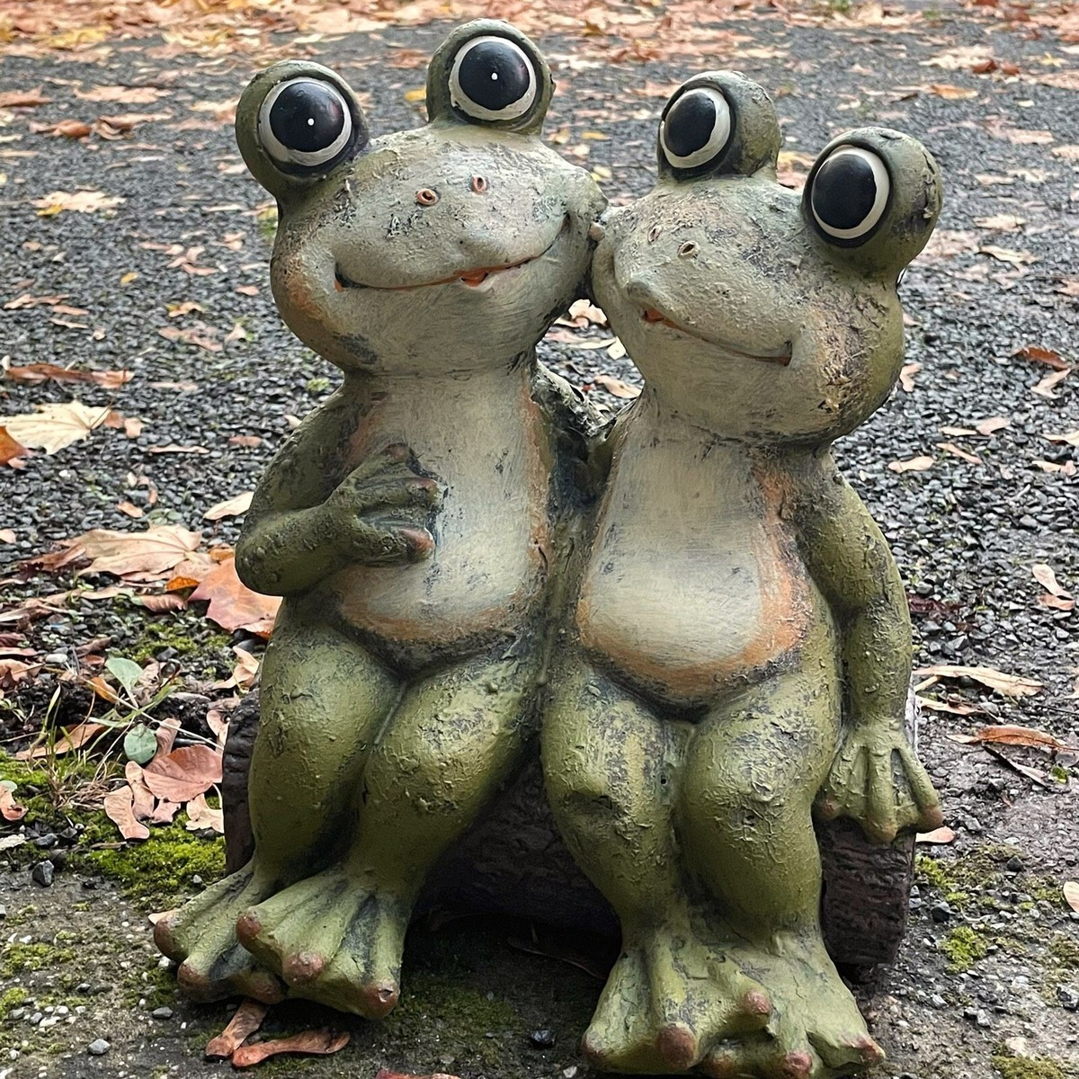 Gartenfigur Frosch Süße Frosch-Paar Gartenfigur - Lustige Deko Für Teich \u0026  Beet Solar Frosch, image size:1200x1200