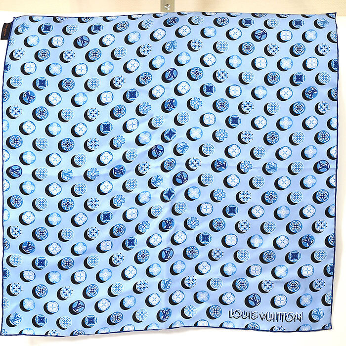 dolceLOUIS VUITTON フラワーパターン バンダナ LOUIS VUITTON Scarf Bandana M70695 Light Blue Floral