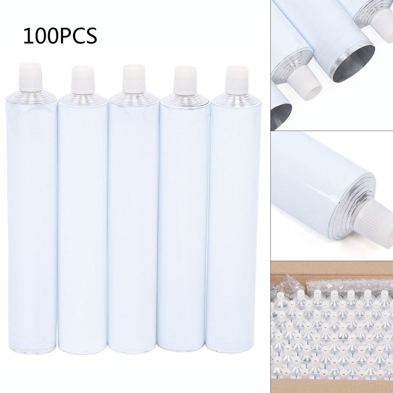 100 Pcs 100ml Empty Unsealed Toothpaste Tubes Needle Cap Full Box Aluminum USA