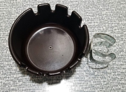 Vintage GIBSON Dark Brown Plastic CLIP ON MELAMINE ASHTRAY Made in USA - Picture 5 of 9