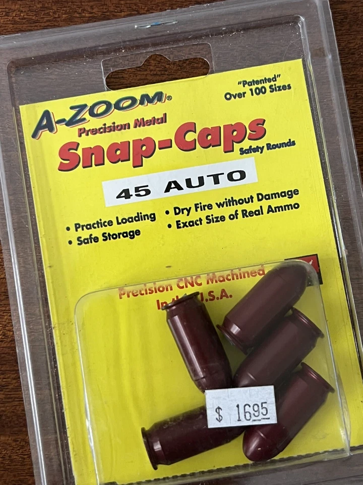 A-Zoom 45 Auto Snap Caps Practice Training Testing Made in USA Dry Fire 5 Pack - Image 2 of 4