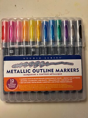 Studio Series Metallic Outline Markers 10ct Peter Pauper Press NEW