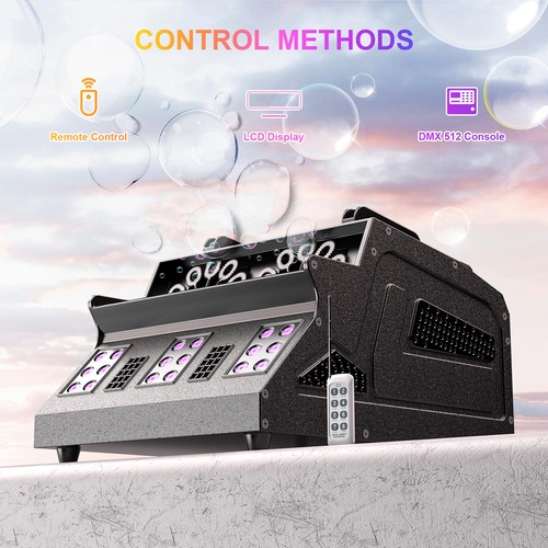 RGB Bubble Fog Machine LED Lights DMX Wireless Bubble Machine Smoke for Stage US - Picture 4 of 10