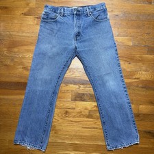 VTG Levis 517 Boot Cut Jeans Mens 33x30 Blue Y2K Fits 32x30 Distressed Denim