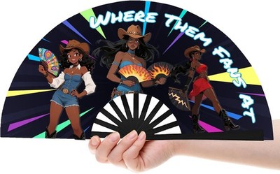 13 Inch Line Dance Popping Fan, Where Them Fans at Clack Fan, Boots on the Groun