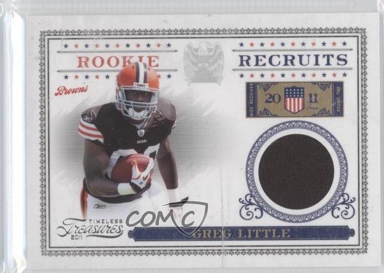 2011 Panini Timeless Treasures Rookie Recruits Materials /250 Greg Little RC 9cb