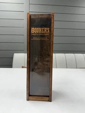 Vtg Booker’s Bourbon Wooden Crate Whiskey Bottle Display Box — Rustic Bar Decor