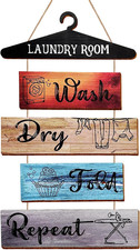 Rustic Laundry Room Decor, Laundry Room Sign Wall Decor, Wooden Wall Art with Ha