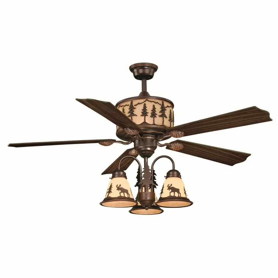 Yosemite 4-Light Ceiling Fan in Rustic Style 18 Inches Tall and 56 Inches Wide - Image 4 of 4