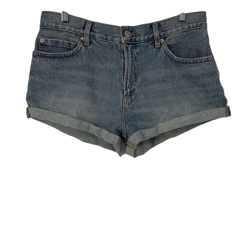 Garage Denim Low Rise Cuffed Shorts Reese Blue Size 7 28 Y2K Mini Medium Wash