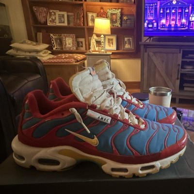Nike Air Max Plus Men s Low Top Lace-Up Sneakers Blue Red Yellow White