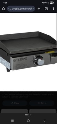 GREYSTONE HT17SA Tabletop Griddle Cast Iron Non-Stick Black Silver Rectangular
