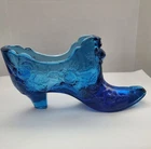 Fenton Blue Glass Shoe, Slipper or Boot USA 1960 - 1969 A Wonderful Collection