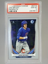 2014 Bowman Chrome Prospects #BCP25 Kris Bryant Chicago Cubs RC Rookie PSA 10