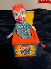 1976 Vintage Mattel Jack In The Box Clown Toy Music Box Non Working