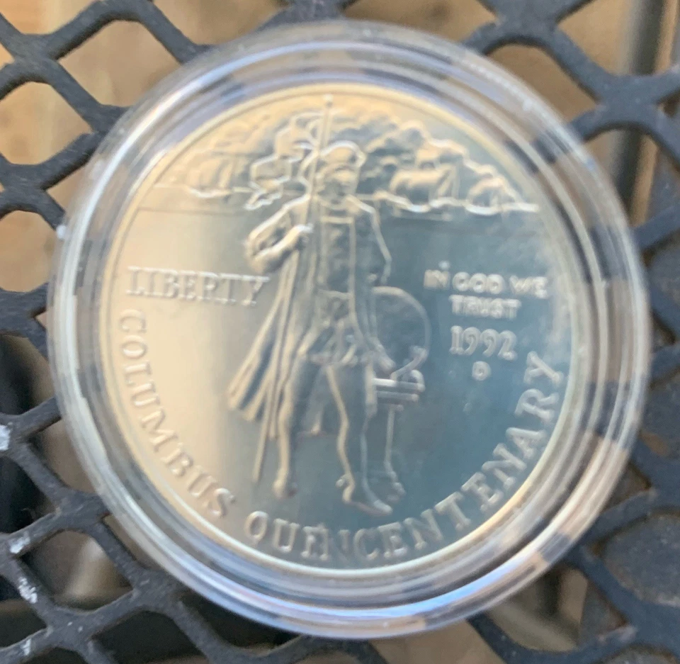 1992 D Columbus Quincentenary Commemorative TWO COIN SET UNC. SILVER DOL. Clad50 - Image 2 of 4