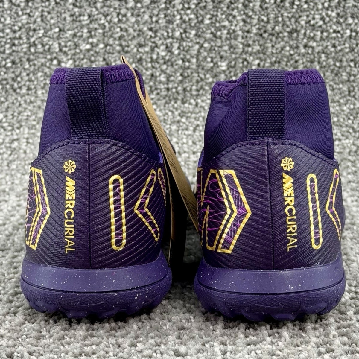 Nike Superfly 10 Club KM TF Turf Soccer Boot Purple Gold HJ6933