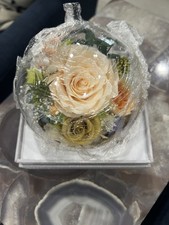 Preserved rose bouquet in a glass dome preservedflowers floralarrangement wed