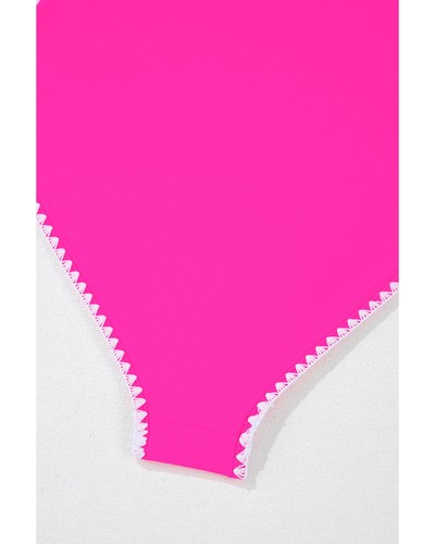 Azura Exchange Rose Red Ric Rac Trim Contrasted Patchwork Cutout One Piece - Bild 2 von 48