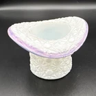 Rare vintage Fenton daisy & button milk glass top hat toothpick holder purple ￼