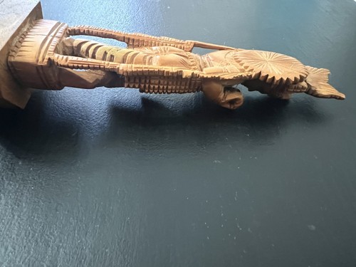 Vintage Hand Carved Wood India Krishna Hindu Statue 5.75” Religion History Read - Picture 9 of 13