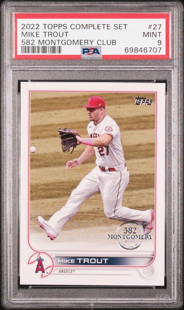 2022 TOPPS COMPLETE SET 582 MONTGOMERY CLUB #27 MIKE TROUT PSA 9