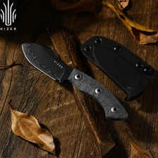 Kizer Rook Fixed Knife 3-layer Composite Steel Blade Micarta Handle With Sheath