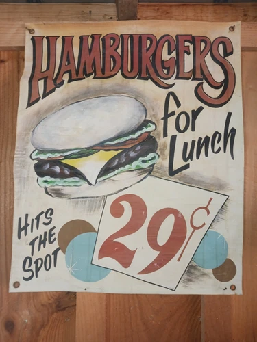Hamburger Carnival Painted Canvas Old