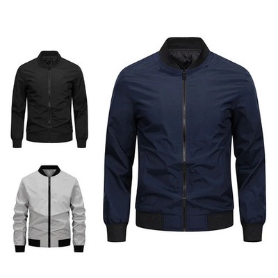 Spring Autumn Men's Casual Jackets Fashion Baseball Coat Light Soft Flying Jacke