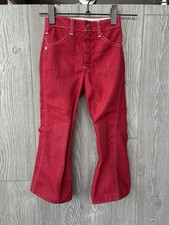 VTG Kids Sears Perma-Prest Red Flare Jeans Size 6 Retro 70s Y2K Style