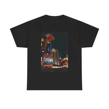Las Vegas Casino Vintage Cowboy Graphic T Shirt S-5XL Unisex Heavy Cotton Tee