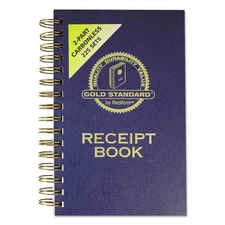 Rediform 8L829 5 in. x 2.75 in. 2-Part Carbonless Gold Standard Receipt Book New
