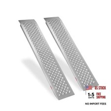 2PC 4FT x 9" Wider Aluminum Shed Ramps, Loading Ramps for Lawn 48" - 880 lbs
