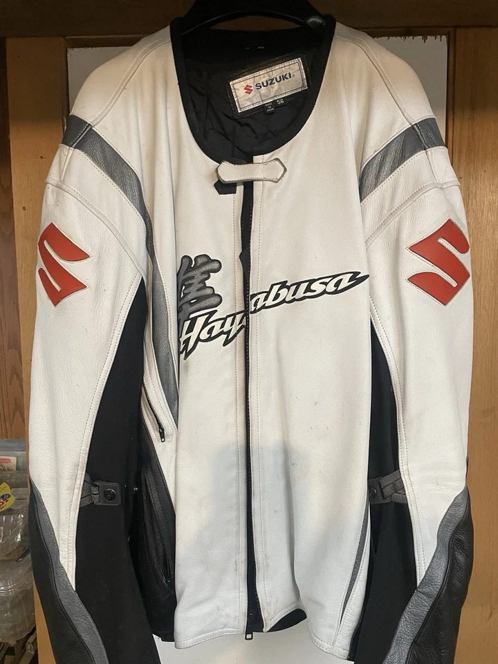 Chaqueta de cuero para motocicleta Hanson Hines Suzuki Hayabusa talla 54 hecha en EE. UU. Foto 2 de 3