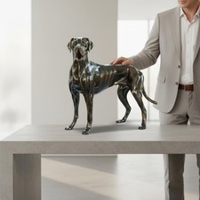 Jagdhund Figur realistisches Design Hundestatue hochwertige Verarbeitung