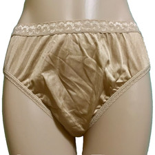 Vintage Sz 8 / XL NEW Hanes Her Way Hi-Cut Panties Lace Silky Nylon