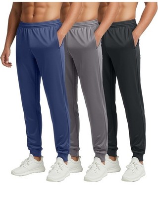 Real Essentials 3 Pack: Big & Tall Mens Tricot Joggers Set 4 (5x Tall)